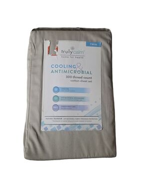 Cooling & Antimicrobial Twin Sheet Set — Gray